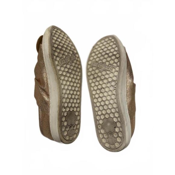 Cat & Jack Fancy Slip-On Shoes - Shiny Bronze sz 5 - Picture 4 of 4